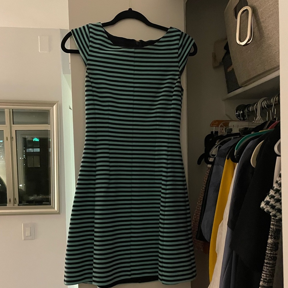 Striped Blue and Teal Lilly Pulitzer Fit and Flare Dress, size XS